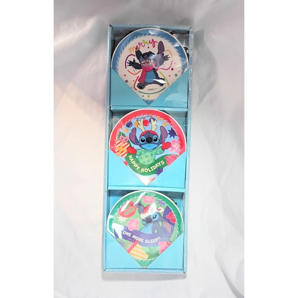 Disney's Lilo And Stitch 3 Piece Christmas Holiday Plates